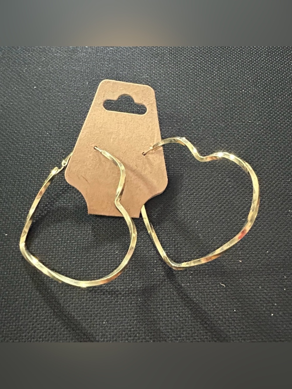 Gold tone Heart-Shaped twisted Hoop Earrings - Women Accessories